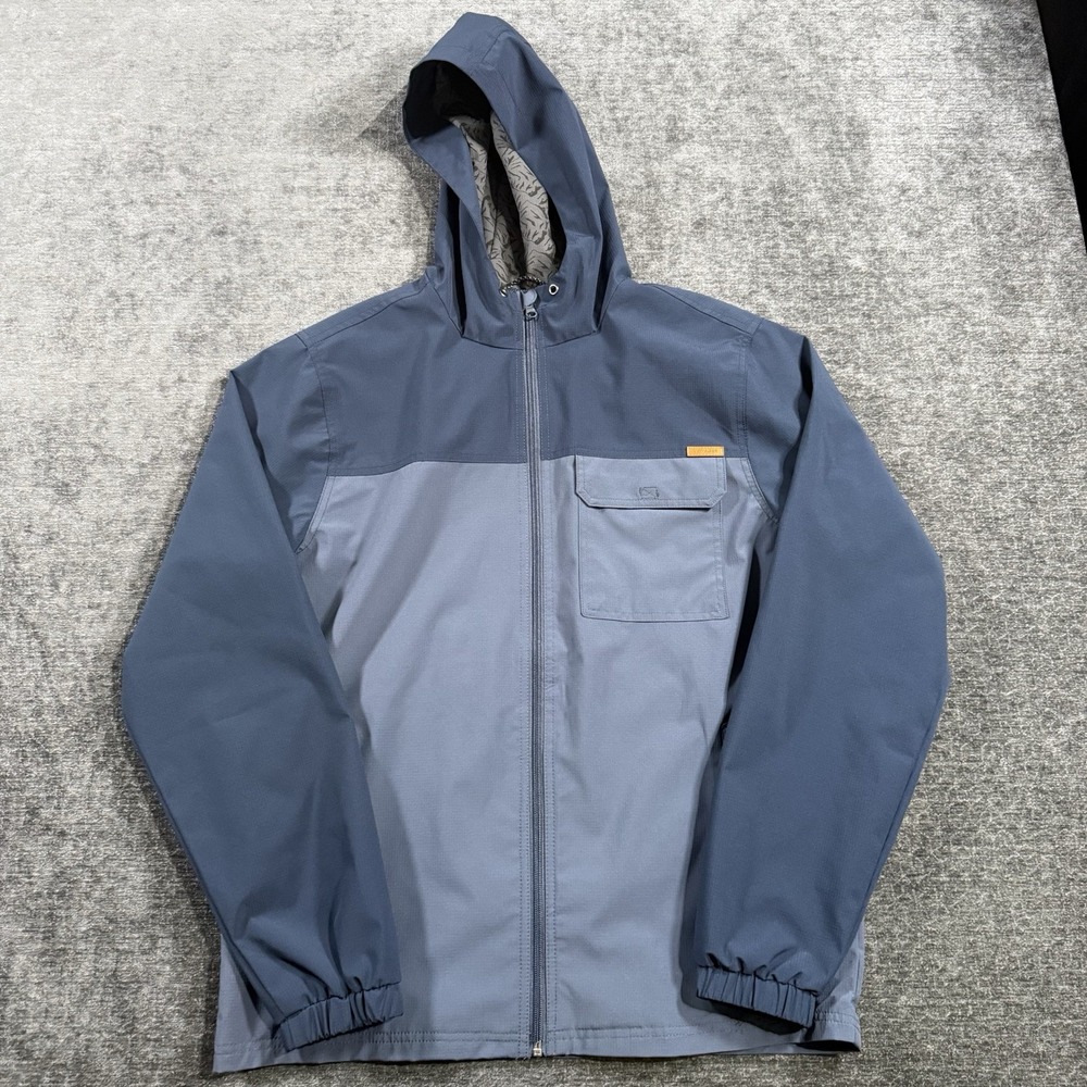 Voyager Windwear‎ Men's Jacket Size Medium Blue Color Block Total Eclipse Hooded